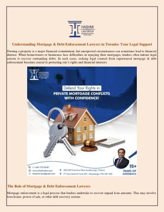Understanding Mortgage & Debt Enforcement Lawyers in Toronto Your Legal Support