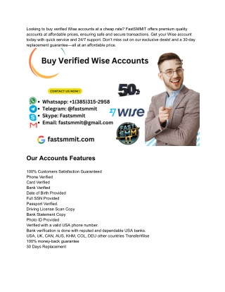 Looking to buy verified Wise accounts at a cheap rate