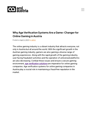 Why Age Verification Systems Are a Game-Changer for Online Gaming in Austria