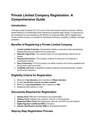 private limited company registration