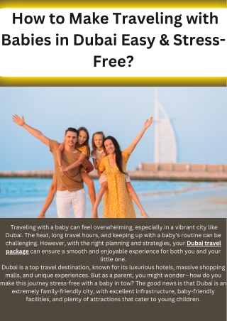 How to Make Traveling with Babies in Dubai Easy & Stress-Free?