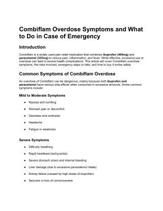 combiflam overdose symptoms and what