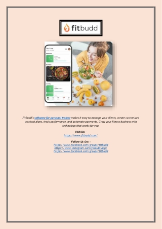 fitbudd s software for personal trainer makes