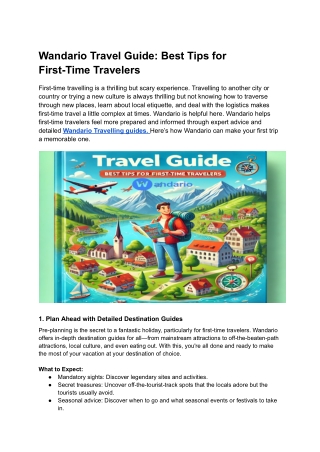 Best Travel Tips for First-Time Travelers | Wandario Guide