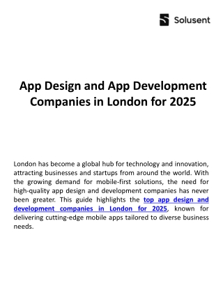 Best Mobile App Design & Development Companies in London – 2025