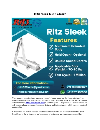 ritz sleek door closer