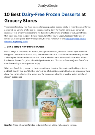 10 Best Dairy-Free Frozen Desserts at Grocery Stores