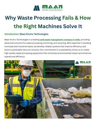 why waste processing fails how the right machines