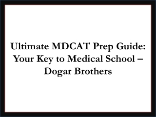 MDCAT Preparation Guide for Punjab by Dogar Brothers