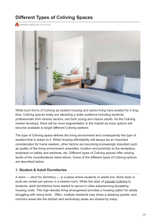 Different Types of Coliving Spaces - COHAUS LLC