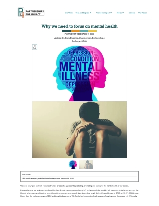Why We Need to Focus on Mental Health in India