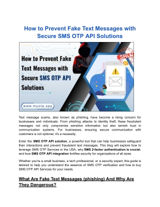 how to prevent fake text messages with secure