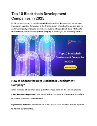 Top 10 Blockchain Development Companies in 2025