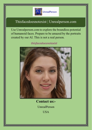 Thisfacedoesnotexist | Unrealperson.com