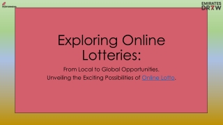 exploring online lotteries