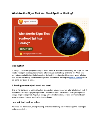 What Are the Signs That You Need Spiritual Healing_