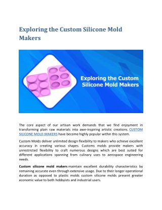Exploring the Custom Silicone Mold Makers