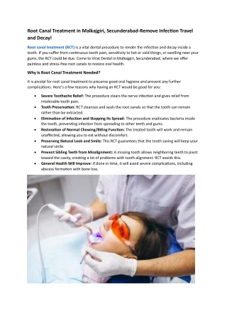 root canal treatment in malkajgiri secunderabad