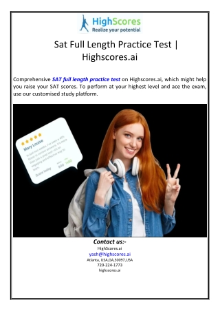 Sat Full Length Practice Test | Highscores.ai