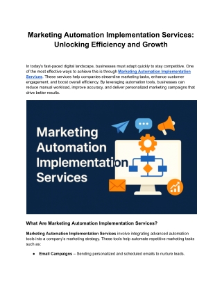 marketing automation implementation services