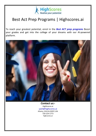 Best Act Prep Programs | Highscores.ai
