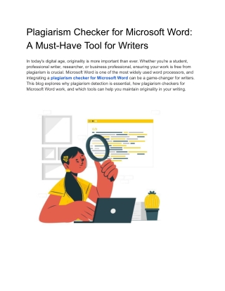 Plagiarism Checker for Microsoft Word_ A Must-Have Tool for Writers