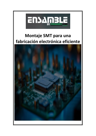 Montaje SMT para una fabricación electrónica eficiente