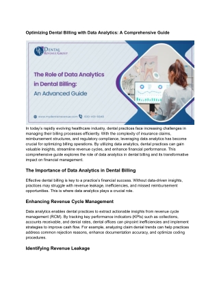 Optimizing Dental Billing with Data Analytics_ A Comprehensive Guide