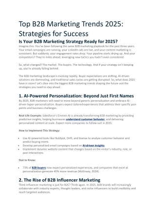 Top B2B Marketing Trends 2025