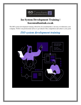 iso system development training isoconsultantsuk