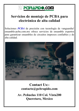 Servicios de montaje de PCBA para electrónica de alta calidad