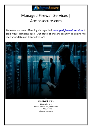 Managed Firewall Services | Atmossecure.com