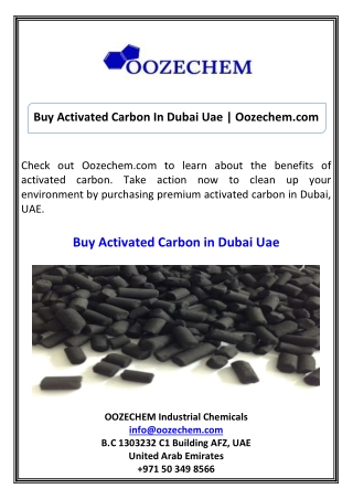 Buy Activated Carbon In Dubai Uae Oozechem.com
