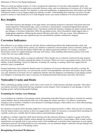 Indications of Put On in Gas Piping Equipments