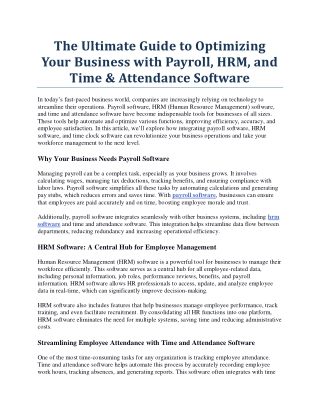 The Ultimate Guide to Optimizing Your Business with Payroll