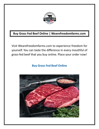 Buy Grass Fed Beef Online | Wearefreedomfarms.com