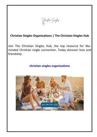 Christian Singles Organizations | The Christian Singles Hub