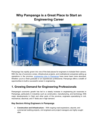 Why Pampanga is a Great Place to Start an Engineering Career