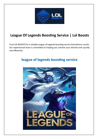 League Of Legends Boosting Service  Lol Boosts