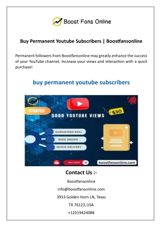 buy permanent youtube subscribers boostfansonline