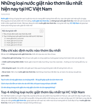 Những loại nước giặt nào thơm lâu nhất hiện nay tại HC Việt Nam