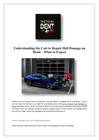 Paintless Dent Removal | Located in Frisco Tx