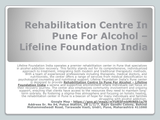 Rehab Centre For Alcohol Addiction Treatment – Lifeline Foundation India