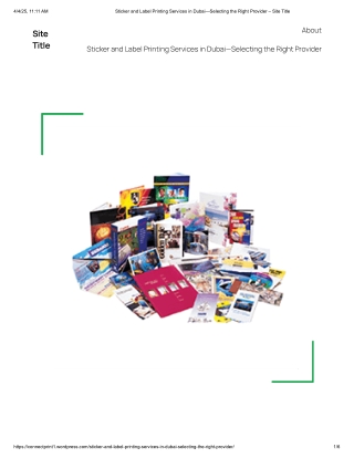 Sticker and Label Printing Services in Dubai—Selecting the Right Provider – Site Title