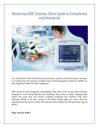 Mastering EMC Testing: Short Guide to Compliance and Standards