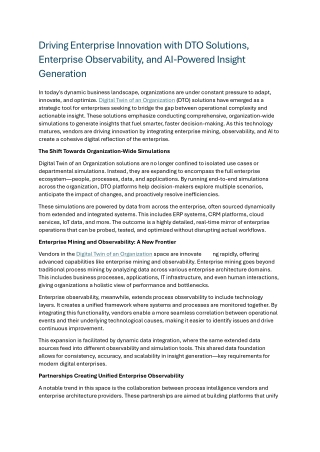 driving enterprise innovation with dto solutions