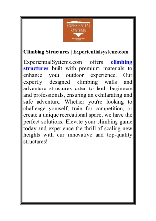 climbing structures experientialsystems com
