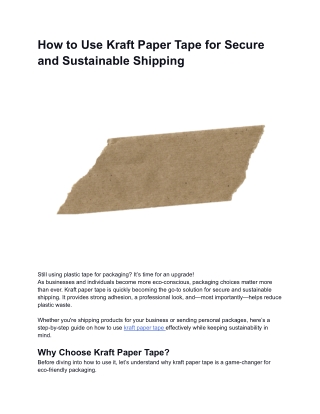 how to use kraft paper tape for secure