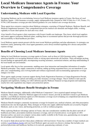 Local Medicare Agents
